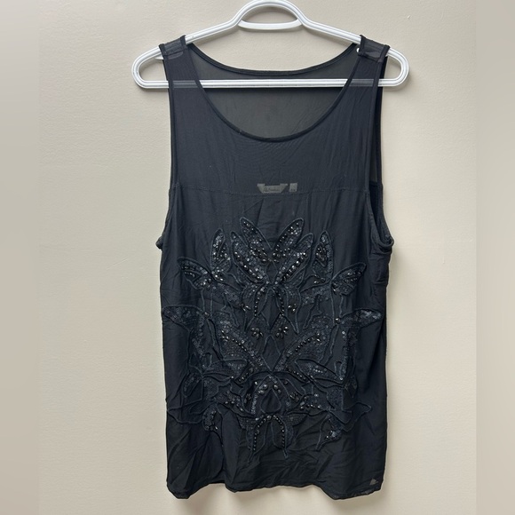 Reitman’s Black Floral Tank Top - Picture 1 of 4